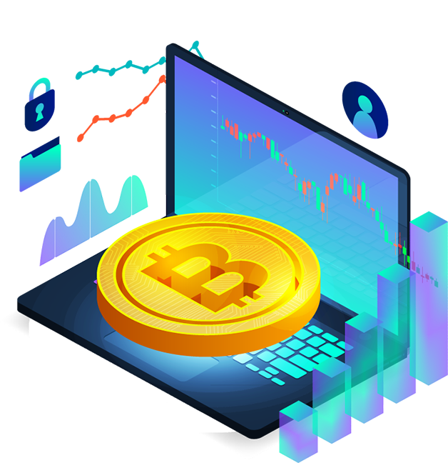 Trading platform with Bitcoin and market charts